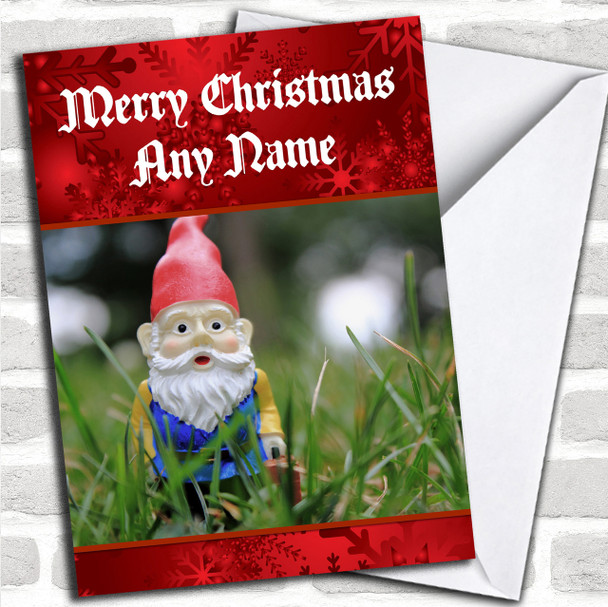 Garden Gnome Personalized Christmas Card