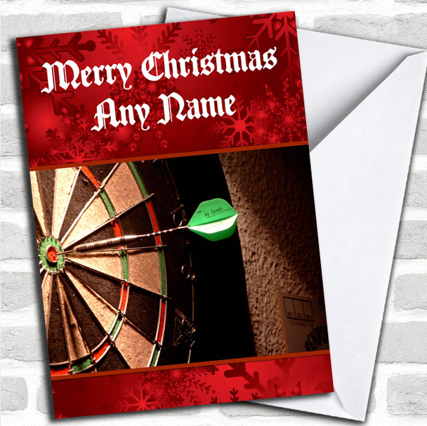 Dartboard Personalized Christmas Card