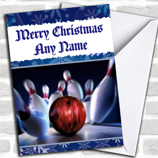 Bowling Personalized Christmas Card