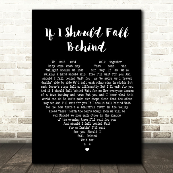 Bruce Springsteen If I Should Fall Behind Black Heart Song Lyric Quote Print
