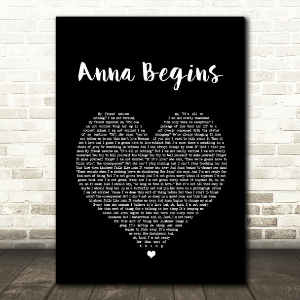 Counting Crows Anna Begins Black Heart Song Lyric Quote Print