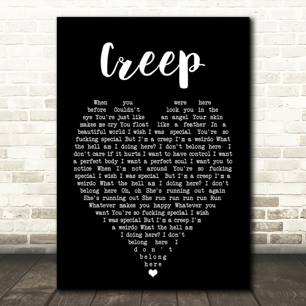 Creep Radiohead Black Heart Quote Song Lyric Print