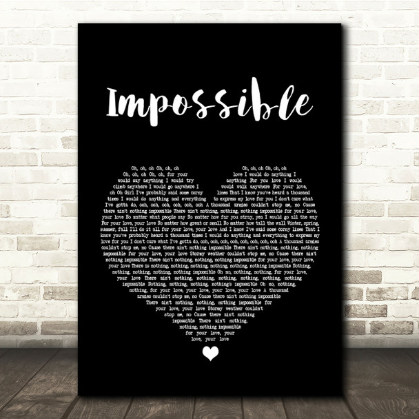 Daniel Merriweather Impossible Black Heart Song Lyric Quote Print