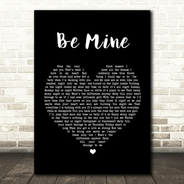 David Gray Be Mine Black Heart Song Lyric Quote Print