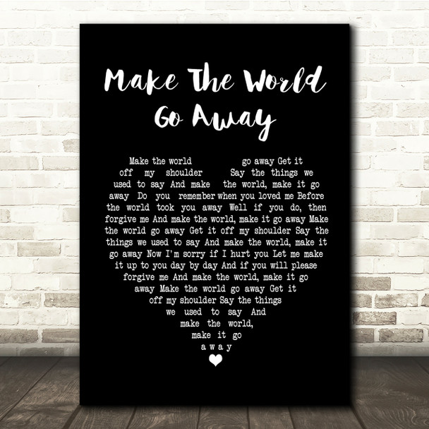 Duffy Make The World Go Away Black Heart Song Lyric Quote Print