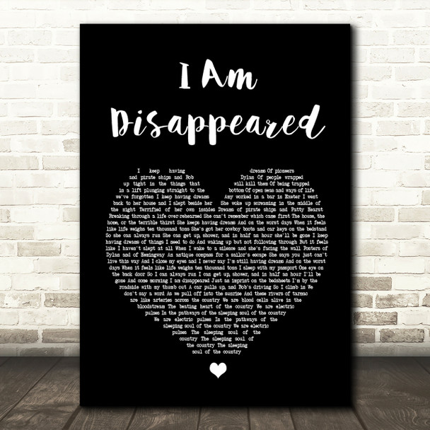 Frank Turner I Am Disappeared Black Heart Song Lyric Quote Print