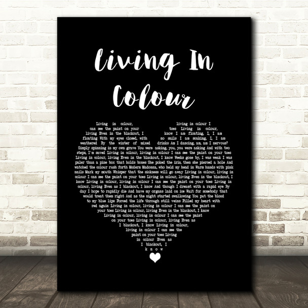 Frightened Rabbit Living In Colour Black Heart Song Lyric Quote Print