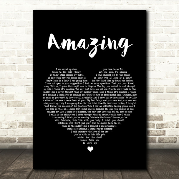 George Michael Amazing Black Heart Song Lyric Quote Print