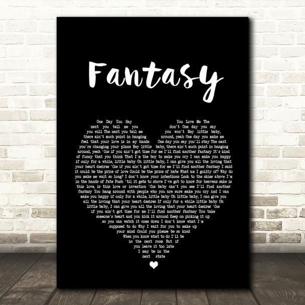 George Michael Fantasy Black Heart Song Lyric Quote Print