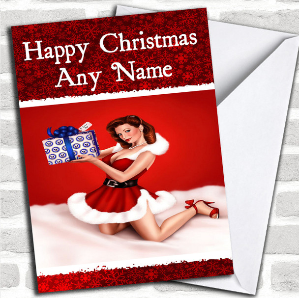 Sexy Lady Christmas Card Personalized