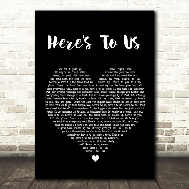 Halestorm Here's To Us Black Heart Song Lyric Quote Print