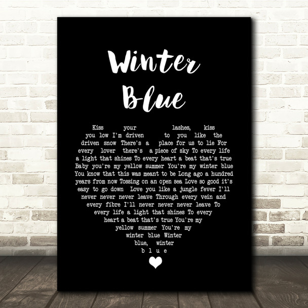 Heather Nova Winter Blue Black Heart Song Lyric Quote Print