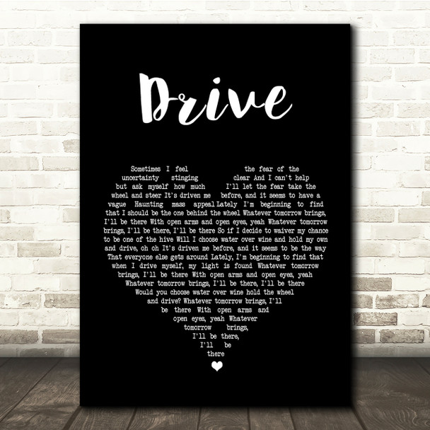 Incubus Drive Black Heart Song Lyric Quote Print