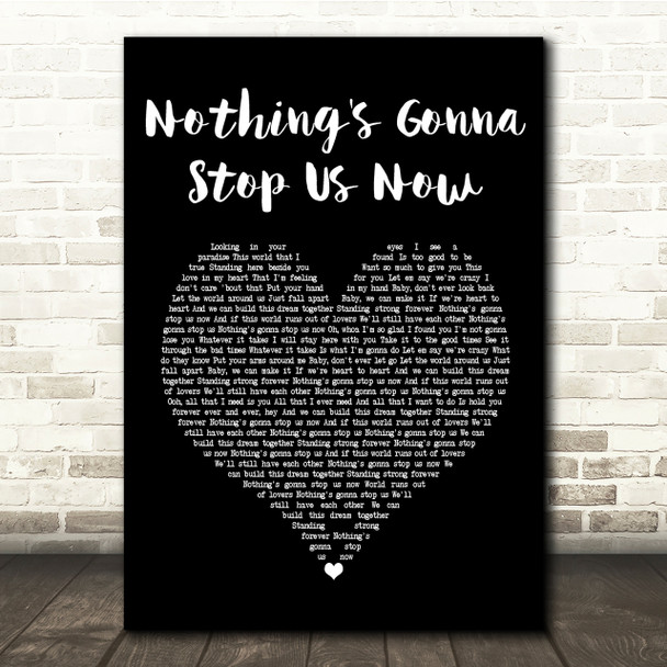 Jefferson Starship Nothing's Gonna Stop Us Now Black Heart Song Lyric Print