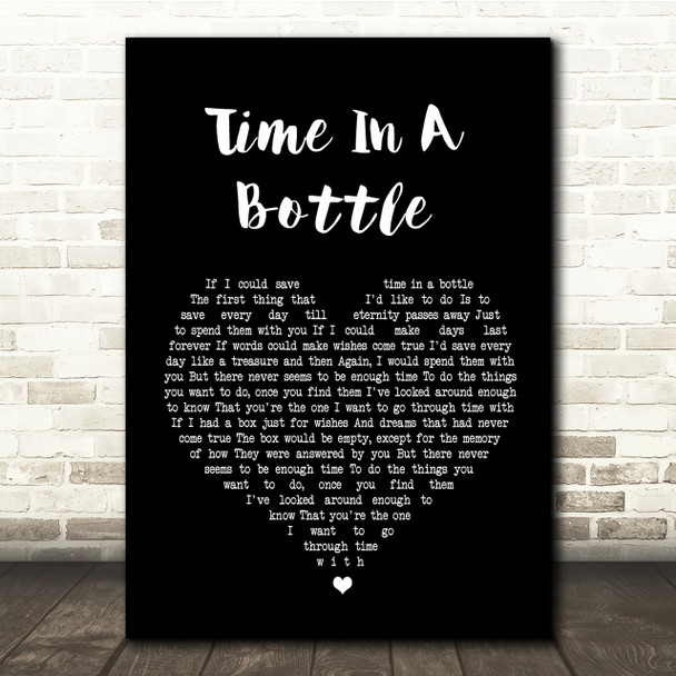Jim Croce Time In A Bottle Black Heart Song Lyric Quote Print