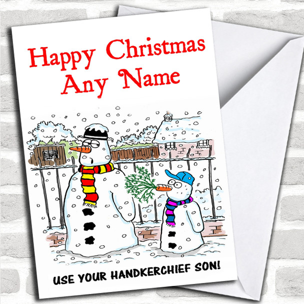 Funny Joke Snowman Christmas Card Personalized