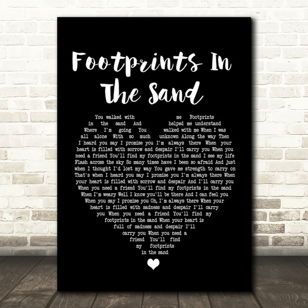 Leona Lewis Footprints In The Sand Black Heart Song Lyric Quote Print