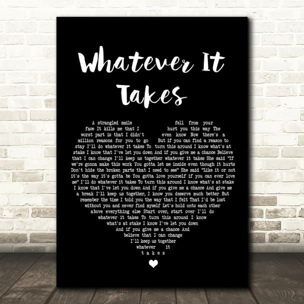 Lifehouse Whatever It Takes Black Heart Song Lyric Quote Print
