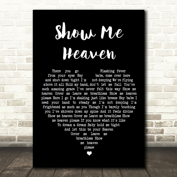 Maria McKee Show Me Heaven Black Heart Song Lyric Quote Print
