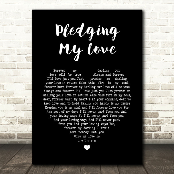 Marvin Gaye & Diana Ross Pledging My Love Black Heart Song Lyric Quote Print
