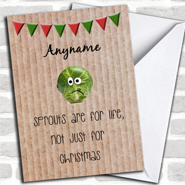 Funny Sprouts Are For Life Personalized Christmas Card