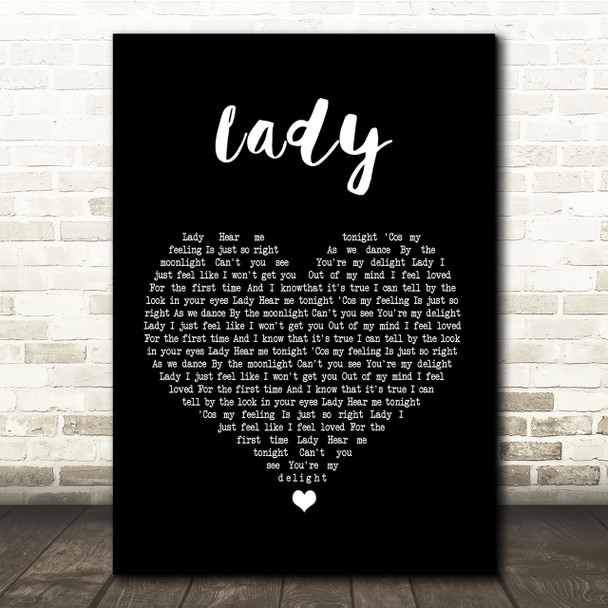 Modjo Lady (Hear Me Tonight) Black Heart Song Lyric Quote Print
