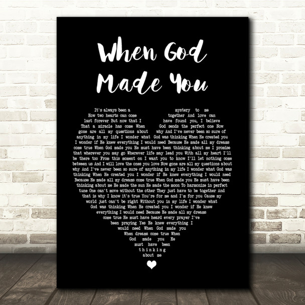 Newsong When God Made You Black Heart Song Lyric Quote Print