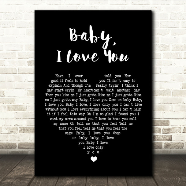Ramones Baby I Love You Black Heart Song Lyric Quote Print