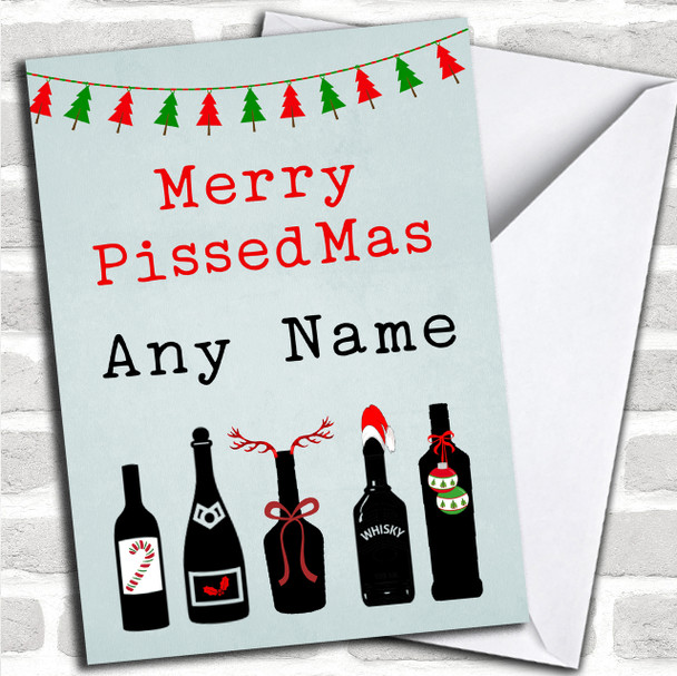 Funny Merry Pissedmas Personalized Christmas Card