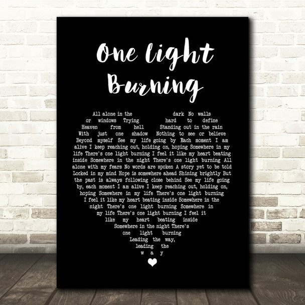 Richie Sambora One Light Burning Black Heart Song Lyric Quote Print