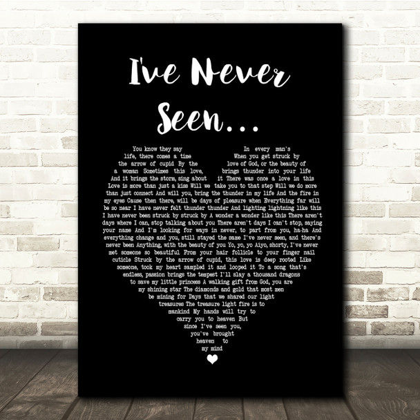 RZA feat. Xavier Naidoo I've Never Seen Black Heart Song Lyric Quote Print