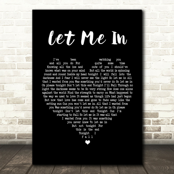 Save Ferris Let Me In Black Heart Song Lyric Quote Print