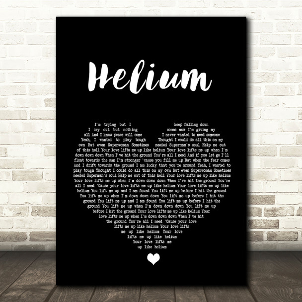 Sia Helium Black Heart Song Lyric Quote Print
