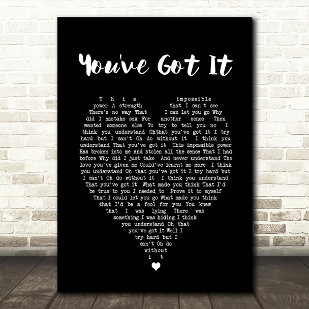 Simply Red You've Got It Black Heart Song Lyric Quote Print