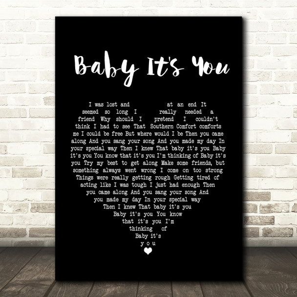 Smokie Baby It's You Black Heart Song Lyric Quote Print