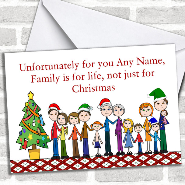 Funny Family Is For Life Personalized Christmas Card