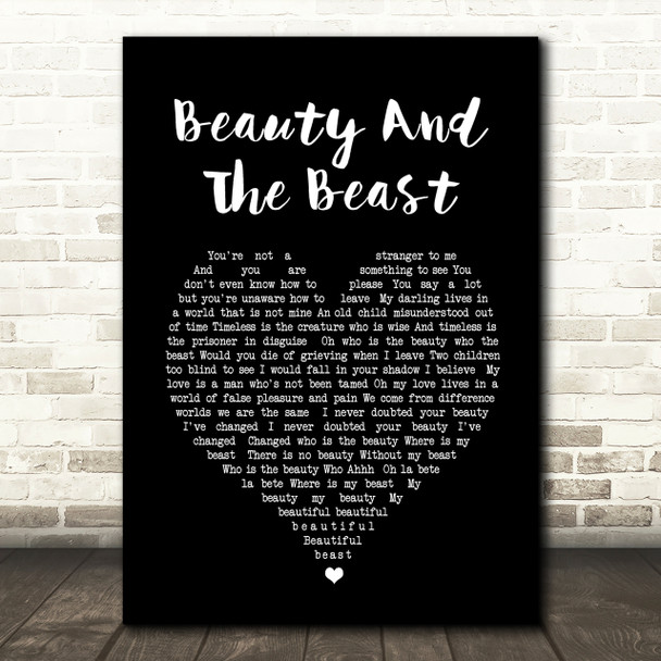 Stevie Nicks Beauty And The Beast Black Heart Song Lyric Quote Print