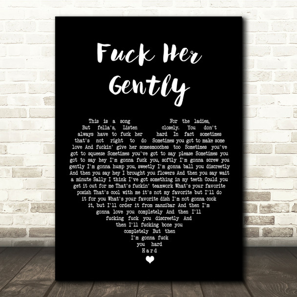 Tenacious D Fuck Her Gently Black Heart Song Lyric Quote Print