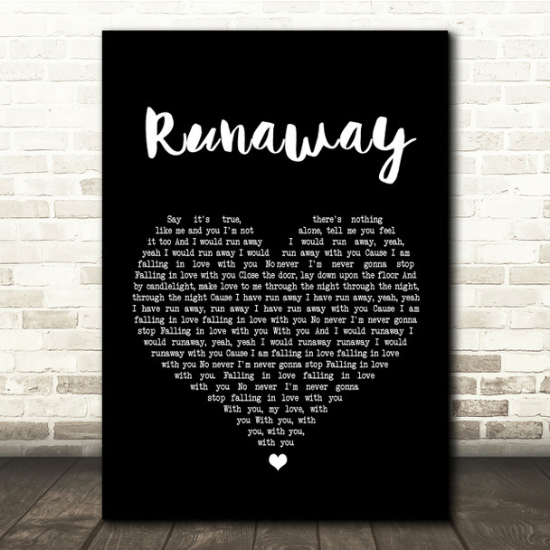 The Corrs Runaway Black Heart Song Lyric Quote Print