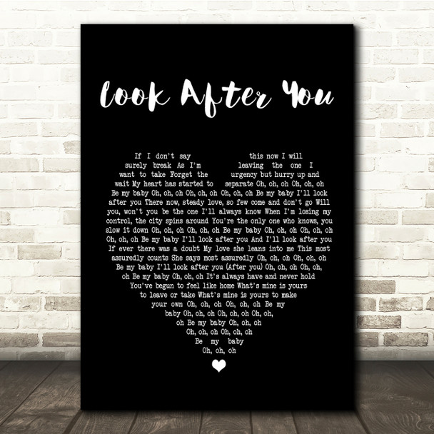The Fray Look After You Black Heart Song Lyric Quote Print