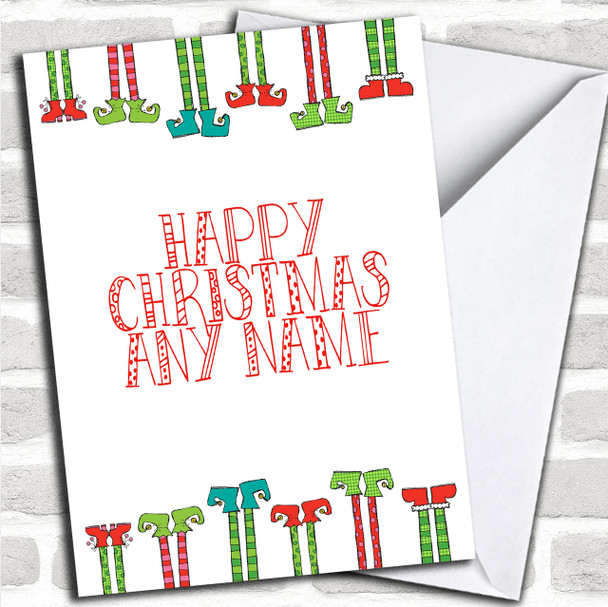 Elf Legs Personalized Christmas Card