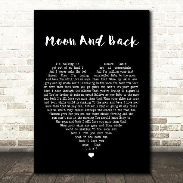 Alice Kristiansen Moon And Back Black Heart Song Lyric Quote Print