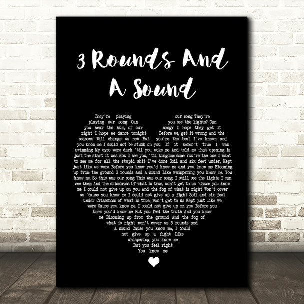 Blind Pilot 3 Rounds And A Sound Black Heart Song Lyric Quote Print