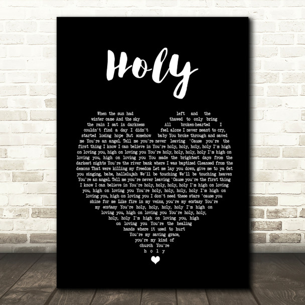 Florida Georgia Line Holy Black Heart Song Lyric Quote Print