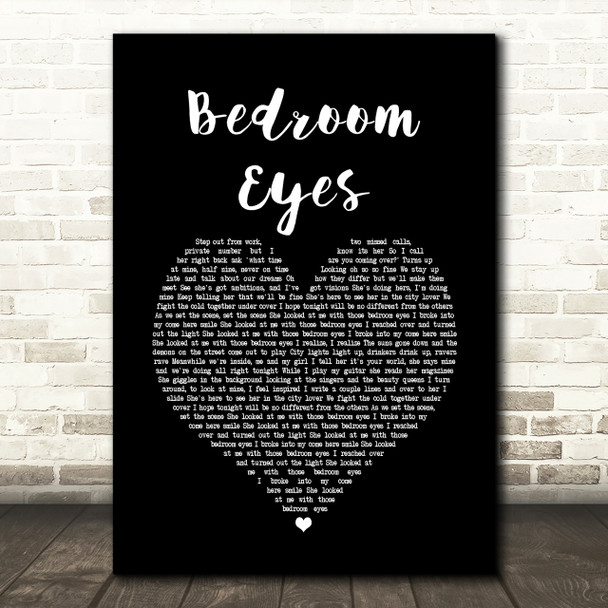Natty Bedroom Eyes Black Heart Song Lyric Quote Print