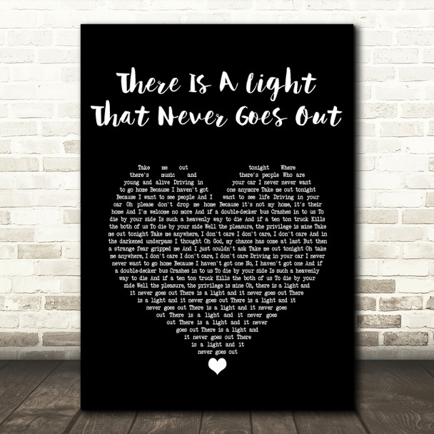 The Smiths There Is A Light That Never Goes Out Black Heart Song Lyric Print