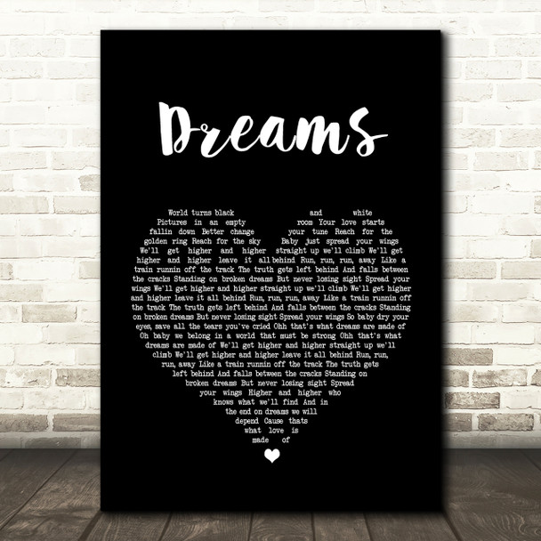 Van Halen Dreams Black Heart Song Lyric Quote Print