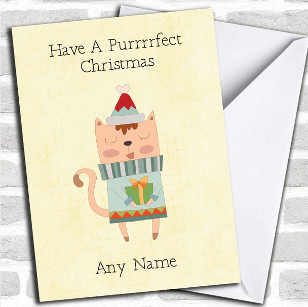 Puuurfect Cat Personalized Christmas Card