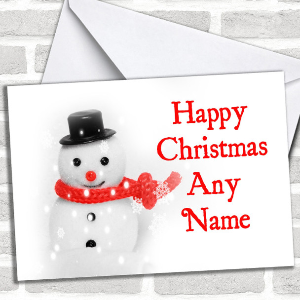 Cute Snowman Christmas Card Personalized