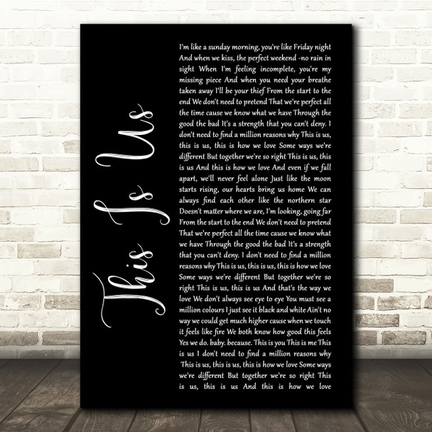 Keyshia Cole This Is Us Black Script Song Lyric Quote Print